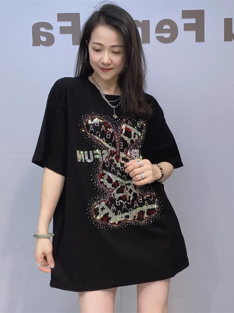 Embroidery Moisturizer - Heavy-Embroidery round Neck Short Sleeve T-Shirt