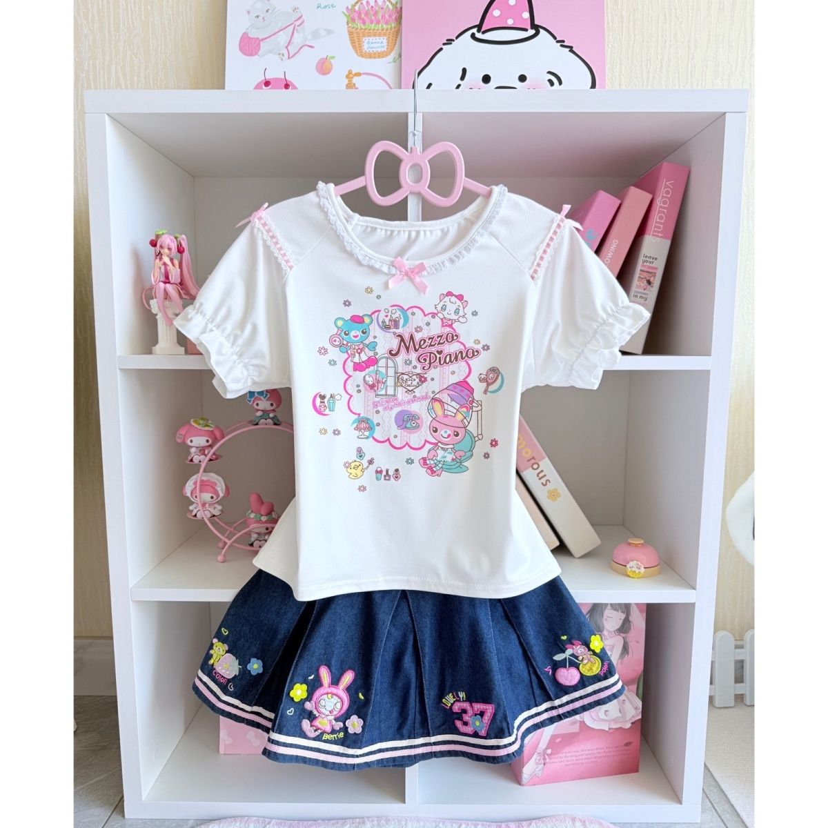 Embroidery Cotton Shirt - Japanese Sweet Skirt Sets Summer New