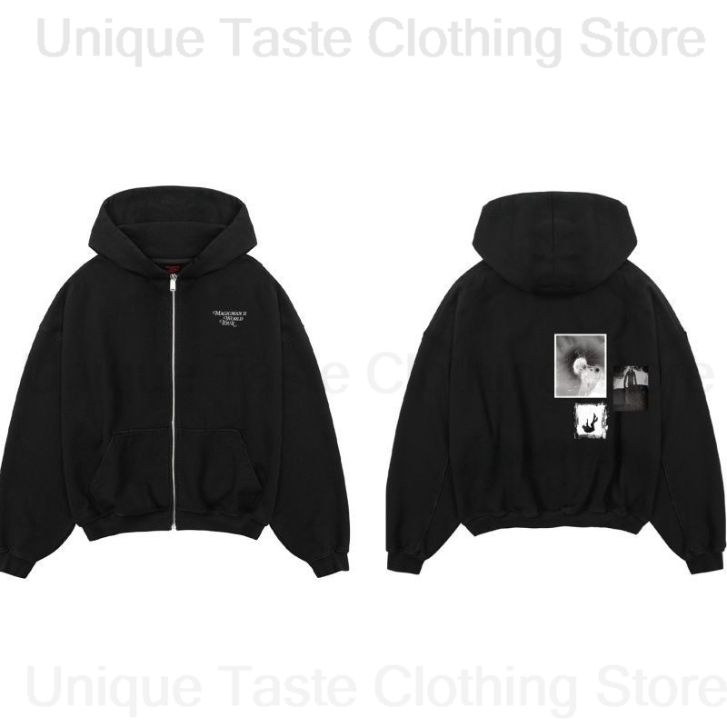 Embroidery Zip Up Hoodie - Jackson Wang MAGICMAN 2 Same Zipper