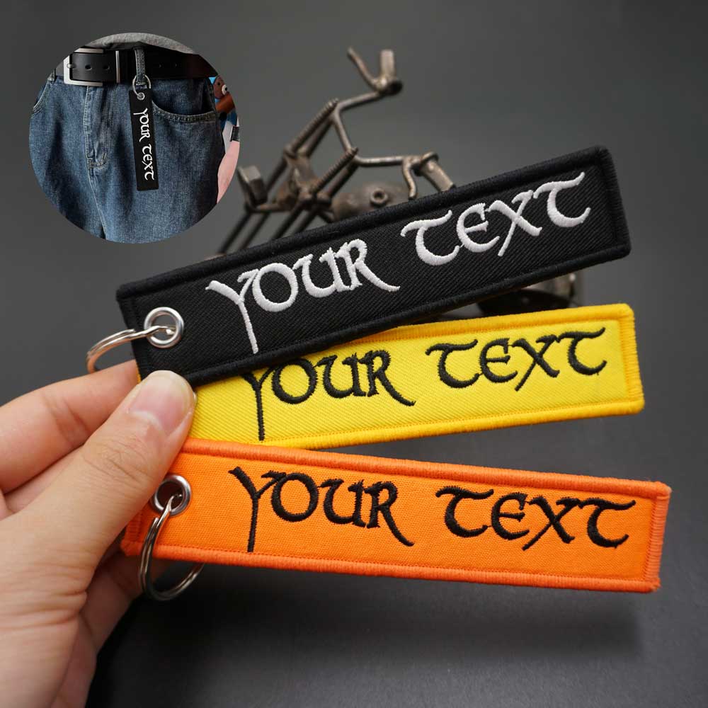 Embroidery Font Free - Personalized Special fonts Double-sided Embroidery Keychain,