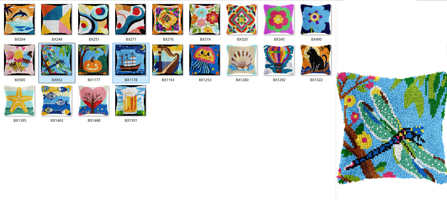 Embroidery Cross Stitch Patterns - Latch hook rug kits with Pre-Printed