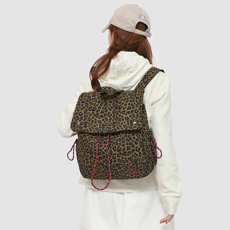 Embroidery Print - leopard print Backpack Purse Women Men