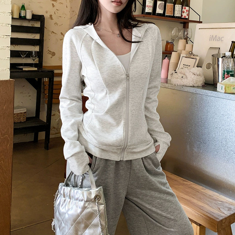 Embroidery Zip Up Hoodie - 2026 Autumn New Hooded Sports Jacket