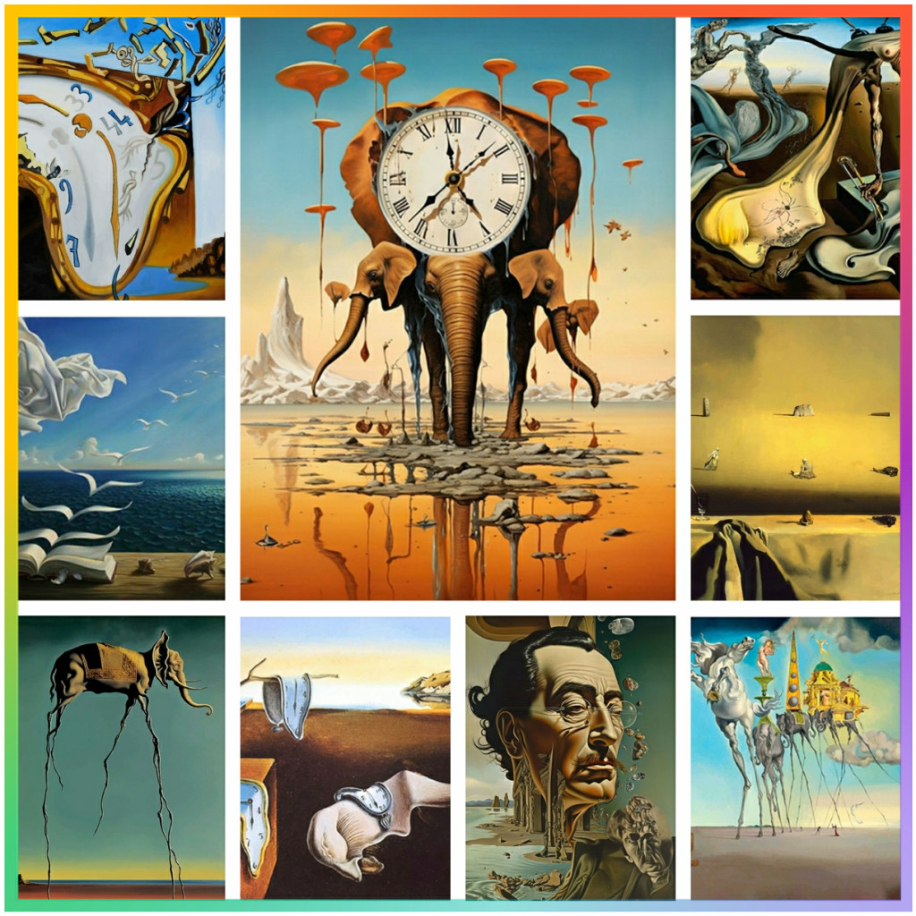 Embroidery Cross Stitch Patterns - Surrealism Famous Artwork By Salvador Dali