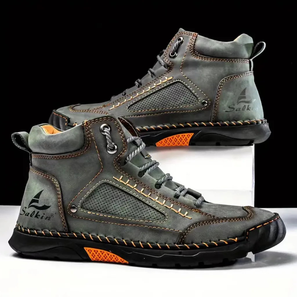 Embroidery Yes - Men's Hand-stitched Boots Plus-size Casual Shoes