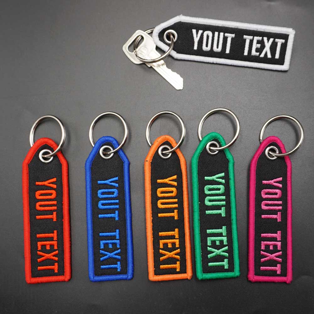 Embroidery Font Free - Personalized Color font Keychain Customize Text