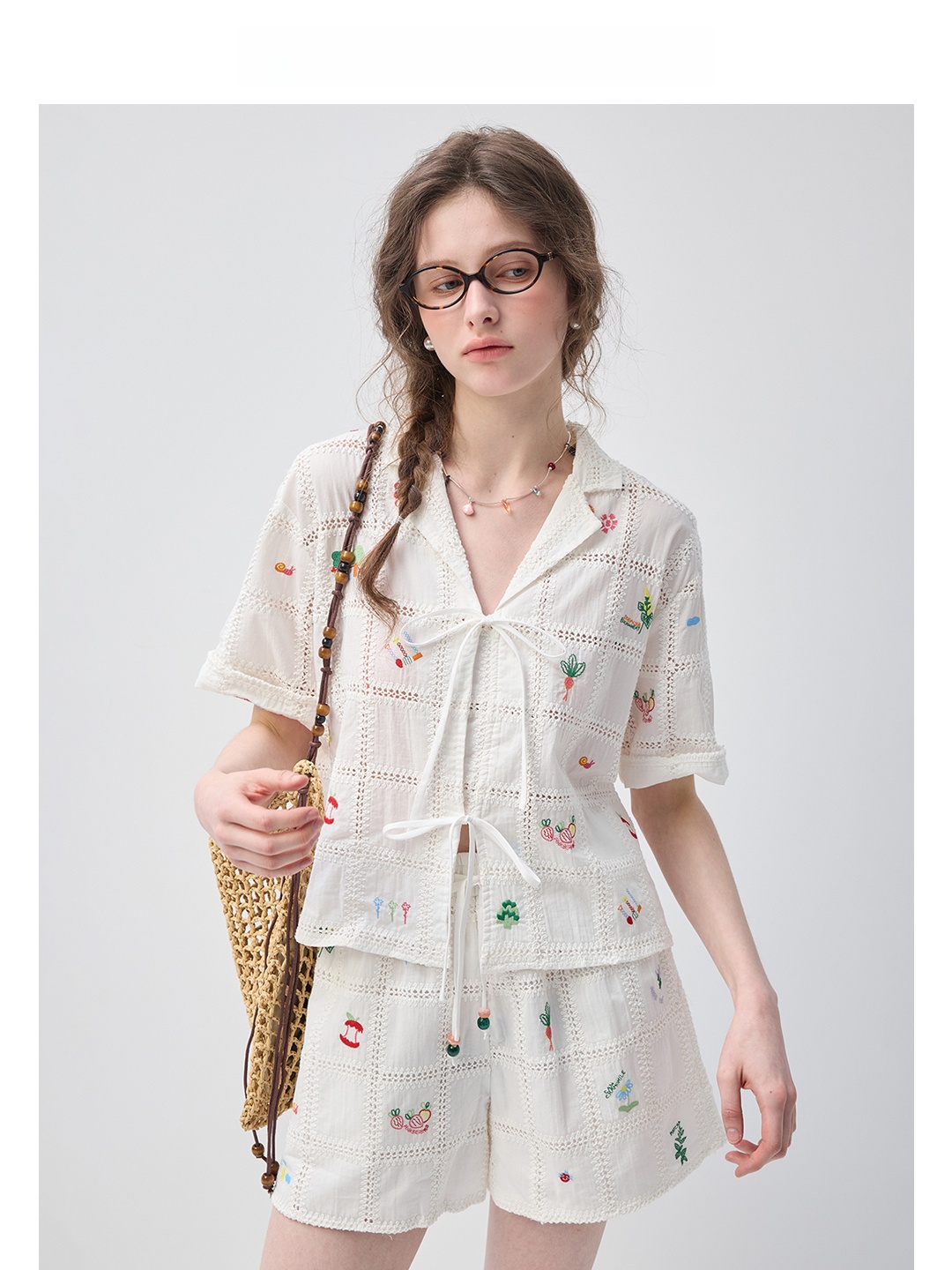 Embroidery Cotton Shirt - Vega Chang Pure Cotton Shirt Set