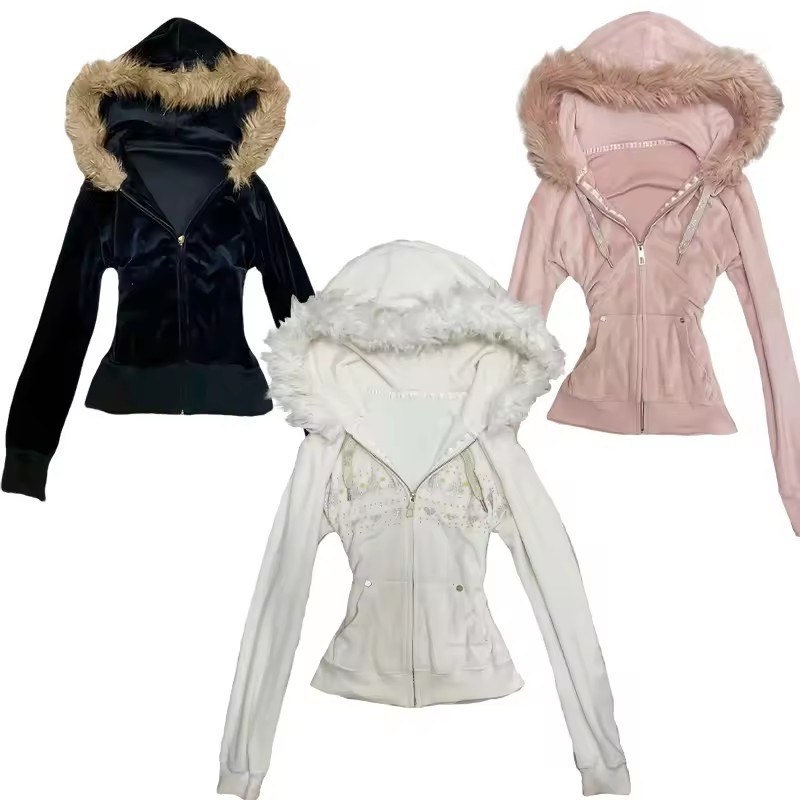Embroidery Zip Up Hoodie - Hoodie Coat Women Punk Hooded Sweatshirt