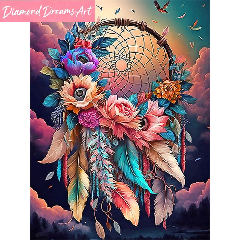 Embroidery Rose - Frameless, Diamond Painting Dream Catcher Butterfly