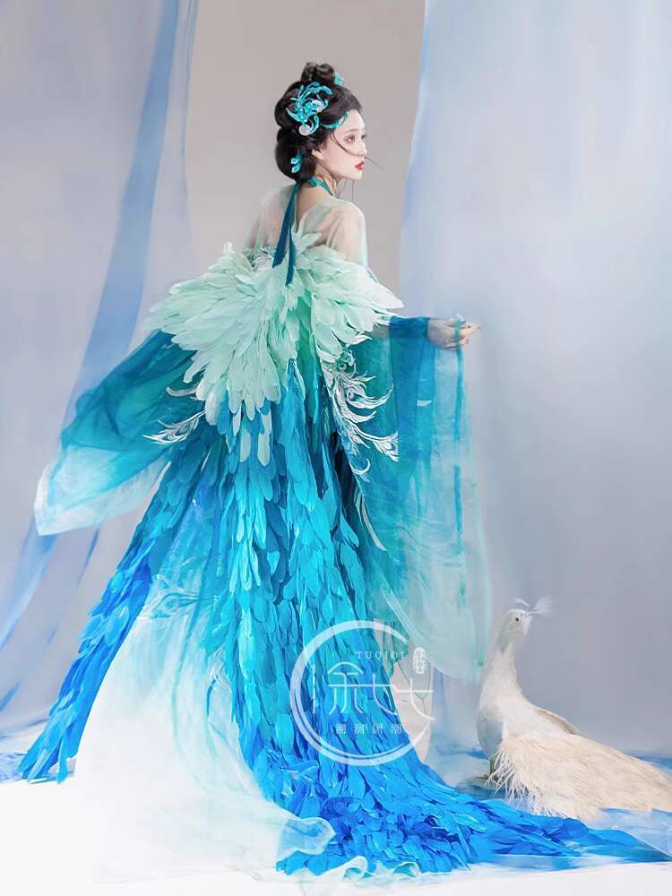 Embroidery Cotton Shirt - New Peacock Hanfu Womens fashion Heavy