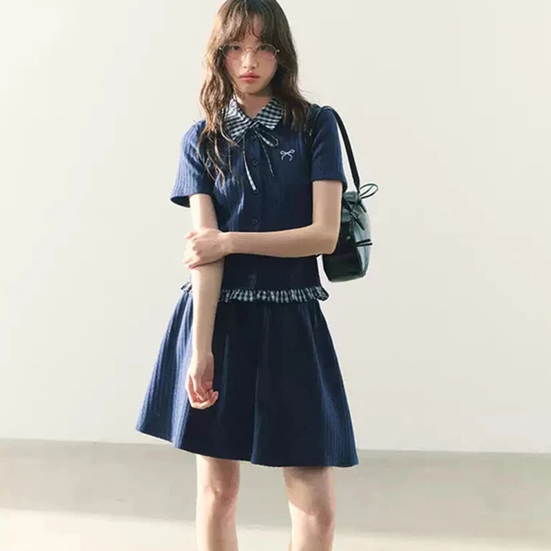 Summer Knitted Preppy Style Tw - đánh giá và giá Embroidery Cotton Shirt
