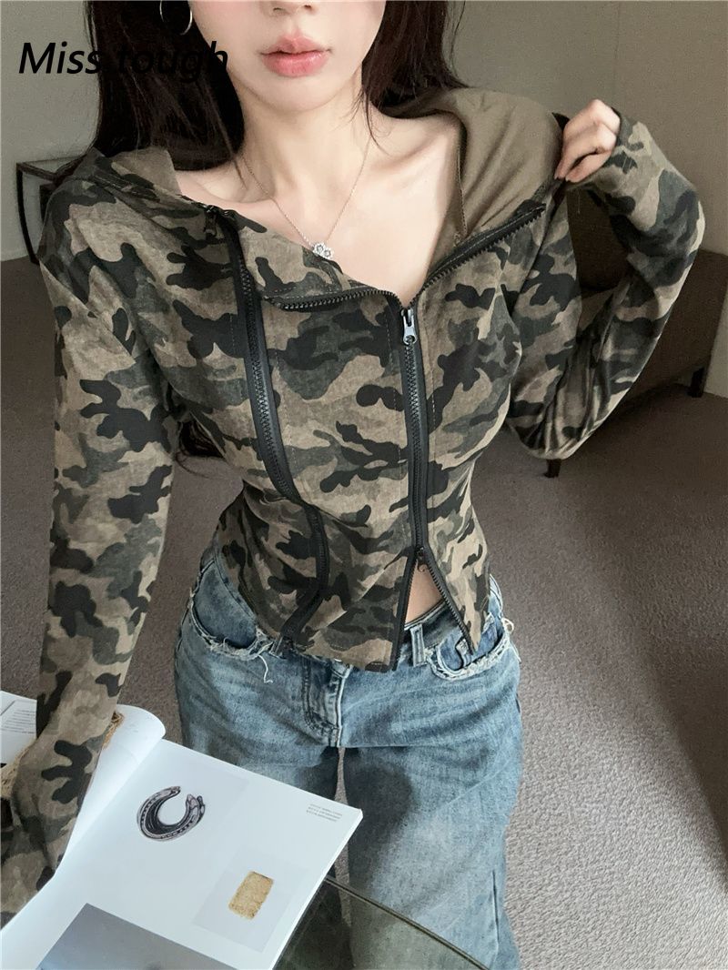 Women Camo Zip-up Hoodie Cropp - đánh giá và giá Embroidery Zip Up Hoodie