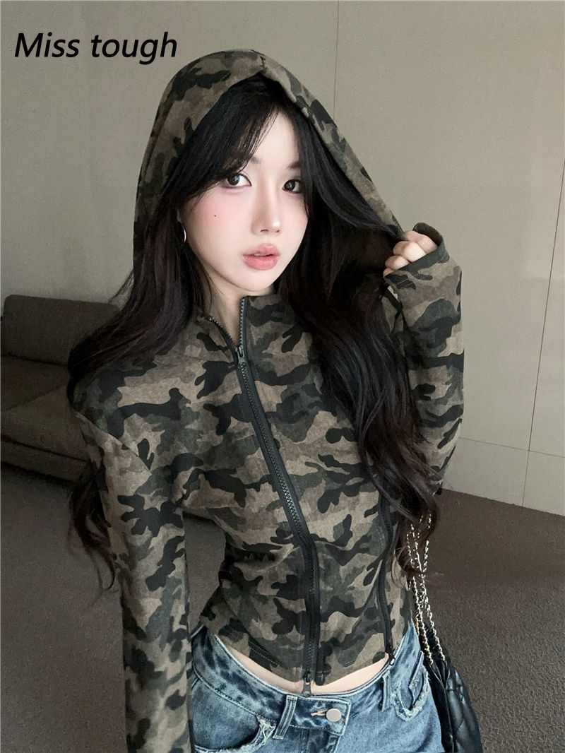 Women Camo Zip-up Hoodie Cropp - đánh giá và giá Embroidery Zip Up Hoodie