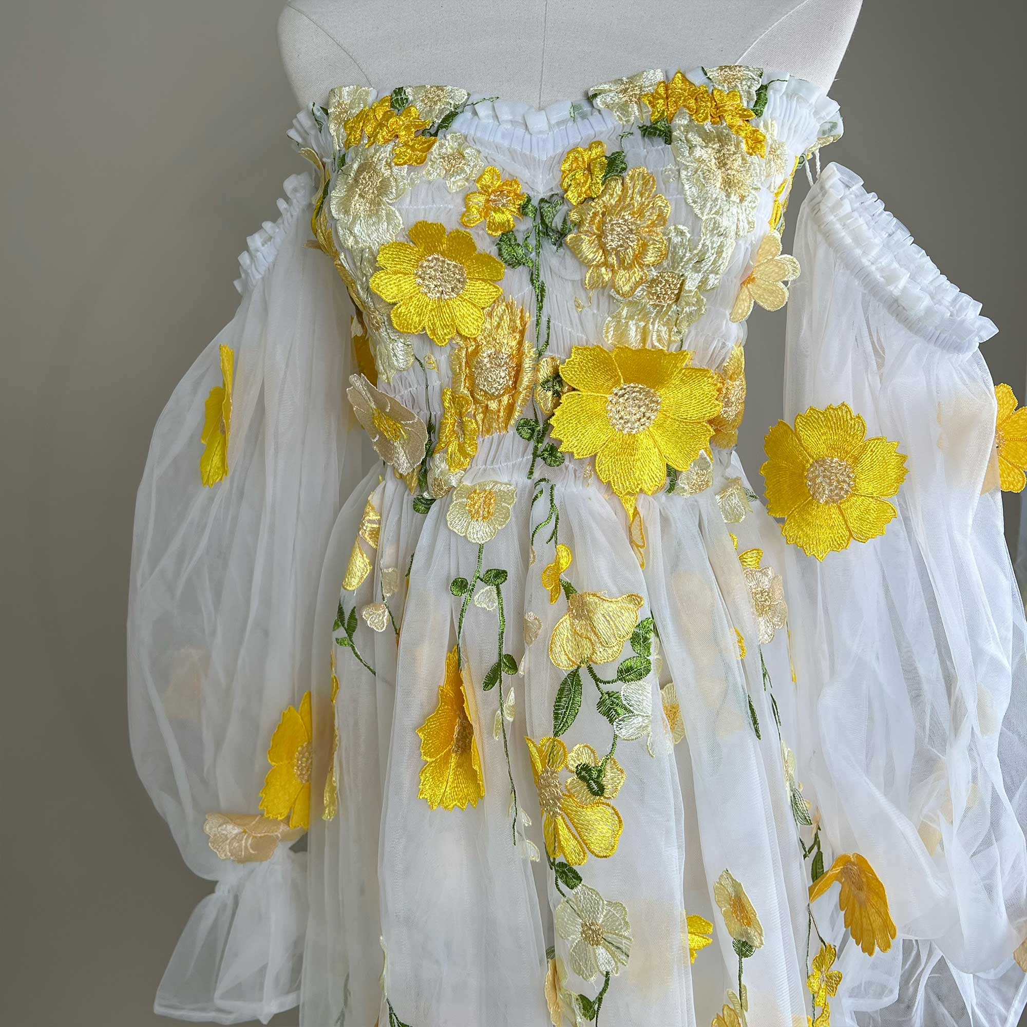Don&Judy Colorful Organza Off- - đánh giá và giá Embroidery Daisy