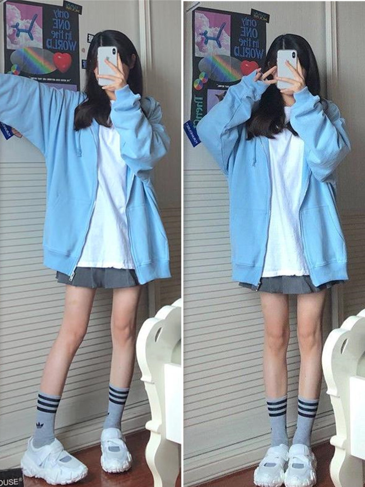 Oversized Hooded Sweatshirts K - đánh giá và giá Embroidery Zip Up Hoodie
