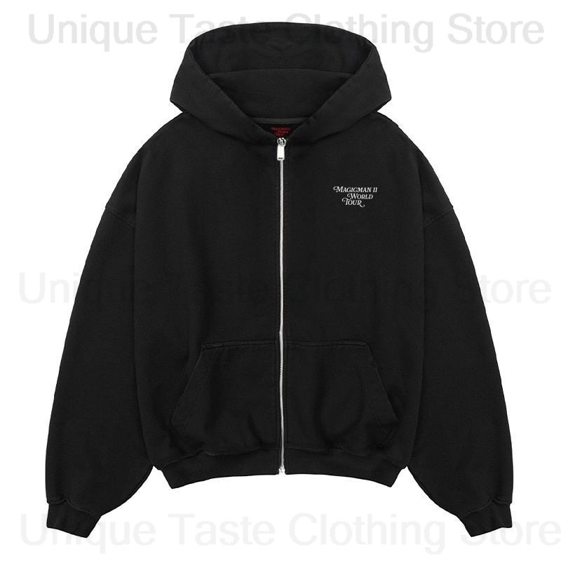 Jackson Wang MAGICMAN 2 Same Z - đánh giá và giá Embroidery Zip Up Hoodie