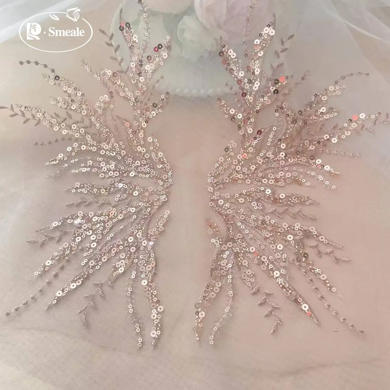 5Pair-2Pair.Rose Gold Sequin T - đánh giá và giá Embroidery Rose