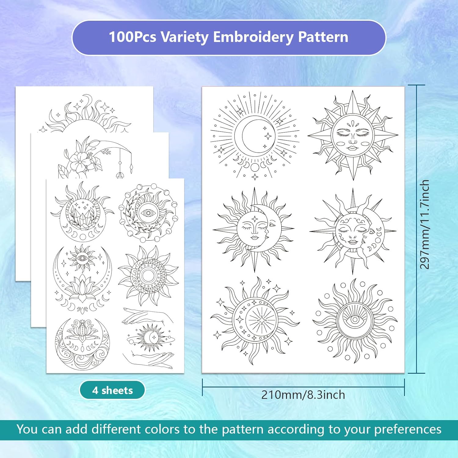 Sun Moon Pattern Water Soluble - đánh giá và giá Embroidery Lovers