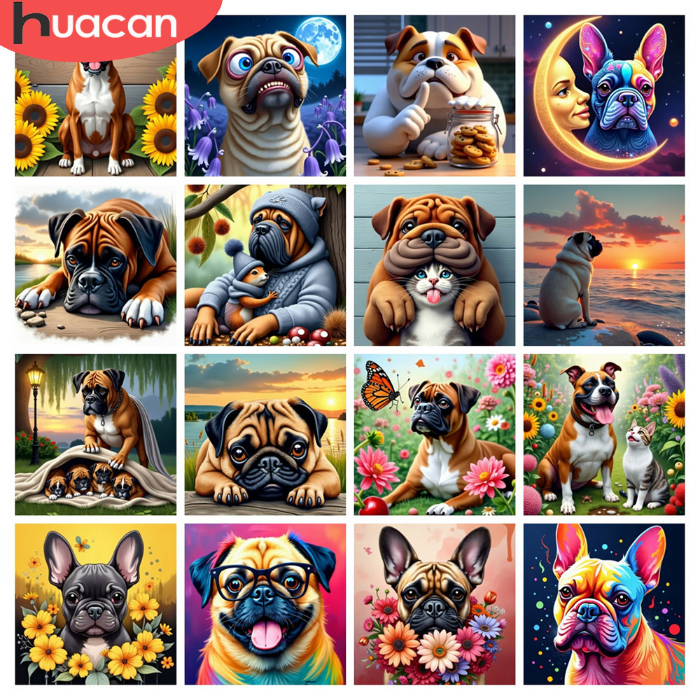 HUACAN Diamond Painting Dog An - đánh giá và giá Embroidery Daisy