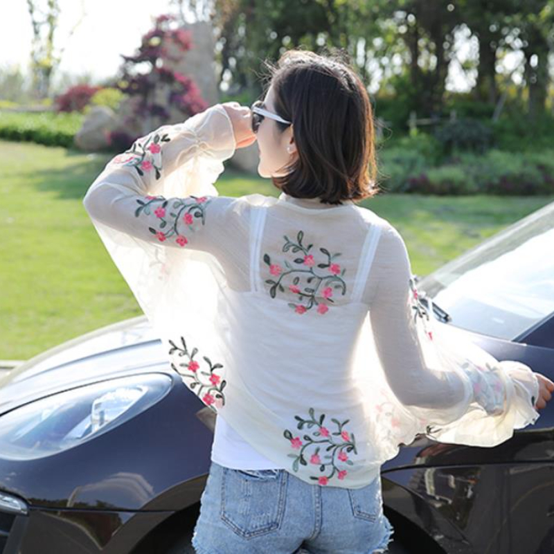 2025 Summer New Women Long Cas - đánh giá và giá Embroidery Cotton Shirt