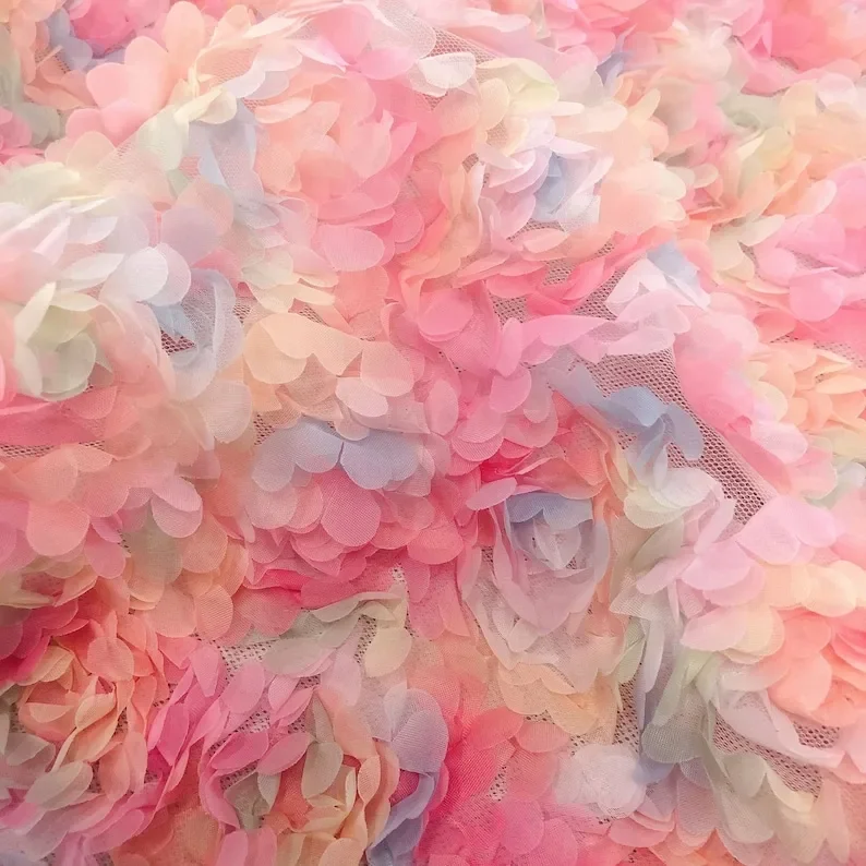 3d chiffon rose flower lace fa - đánh giá và giá Embroidery Rose