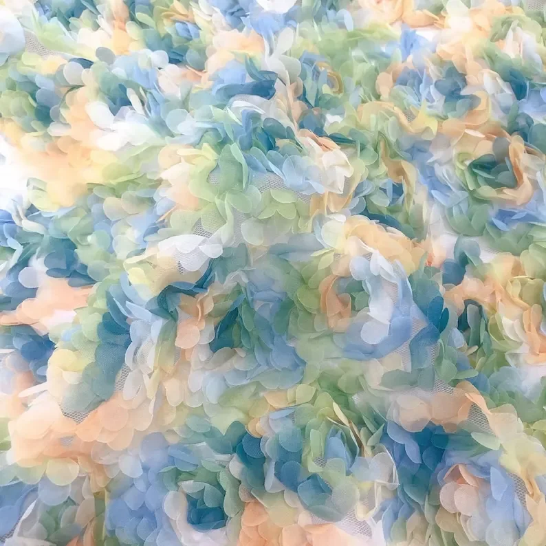 3d chiffon rose flower lace fa - đánh giá và giá Embroidery Rose