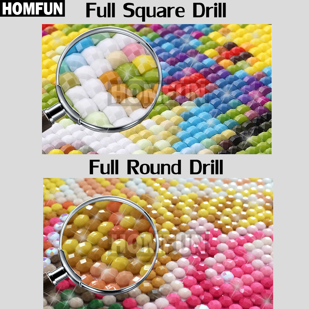 HOMFUN Full Vuông/Vòng Mũi Kho - đánh giá và giá Embroidery Cross Stitch Patterns