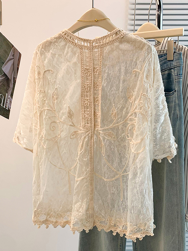 Summer New Korean Design Heavy - đánh giá và giá Embroidery Cotton Shirt