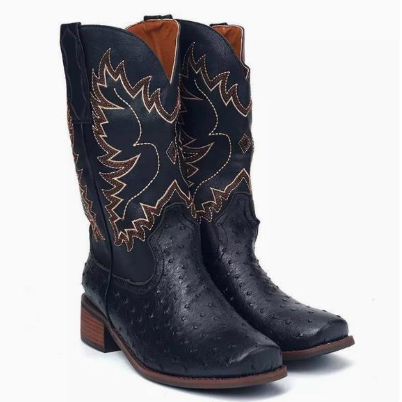 Men High Boots Embroidery Retr - đánh giá và giá Embroidery Yes