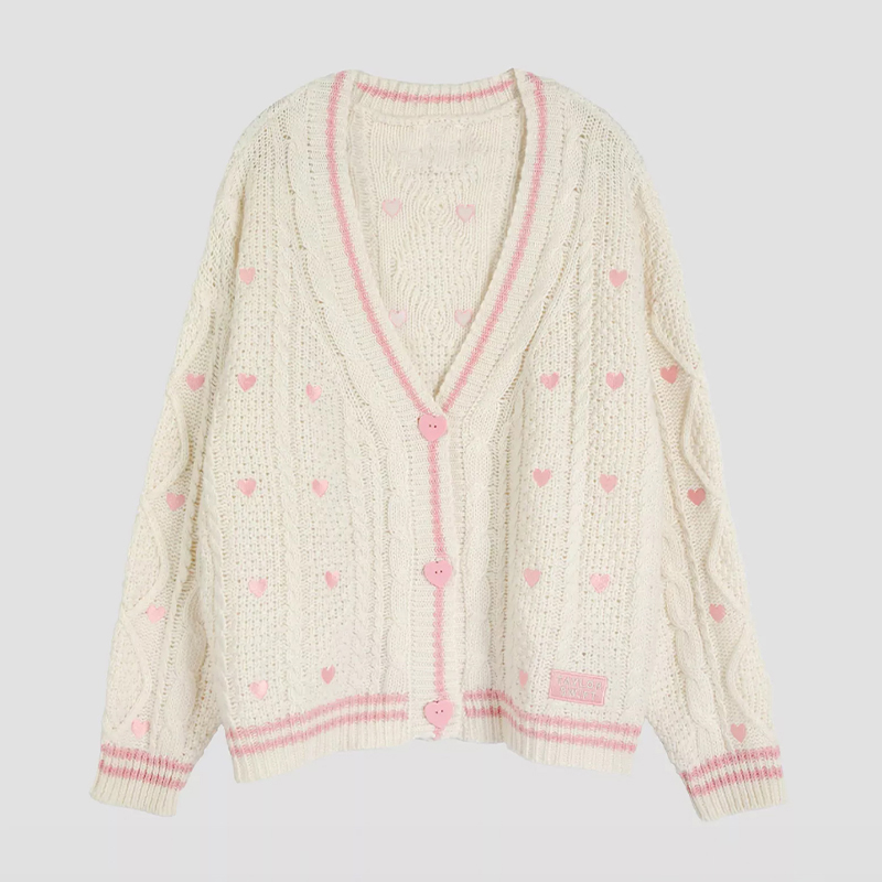 Lover Cardigan with Pink Heart - đánh giá và giá Embroidery Lovers
