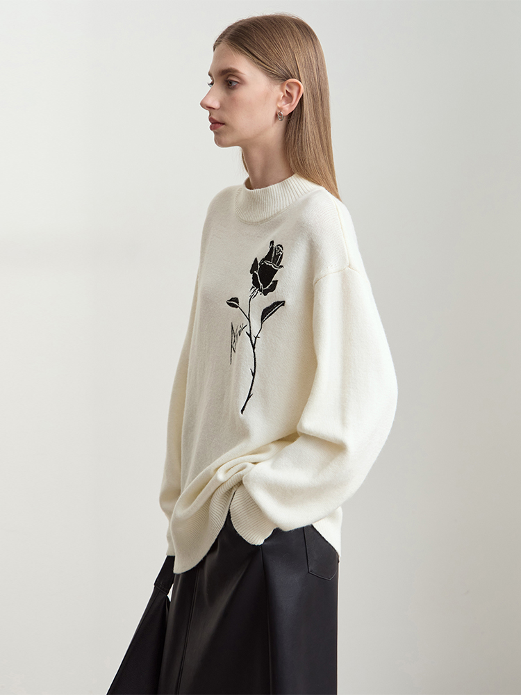 Amii Sweaters for Autumn Winte - đánh giá và giá Embroidery Rose