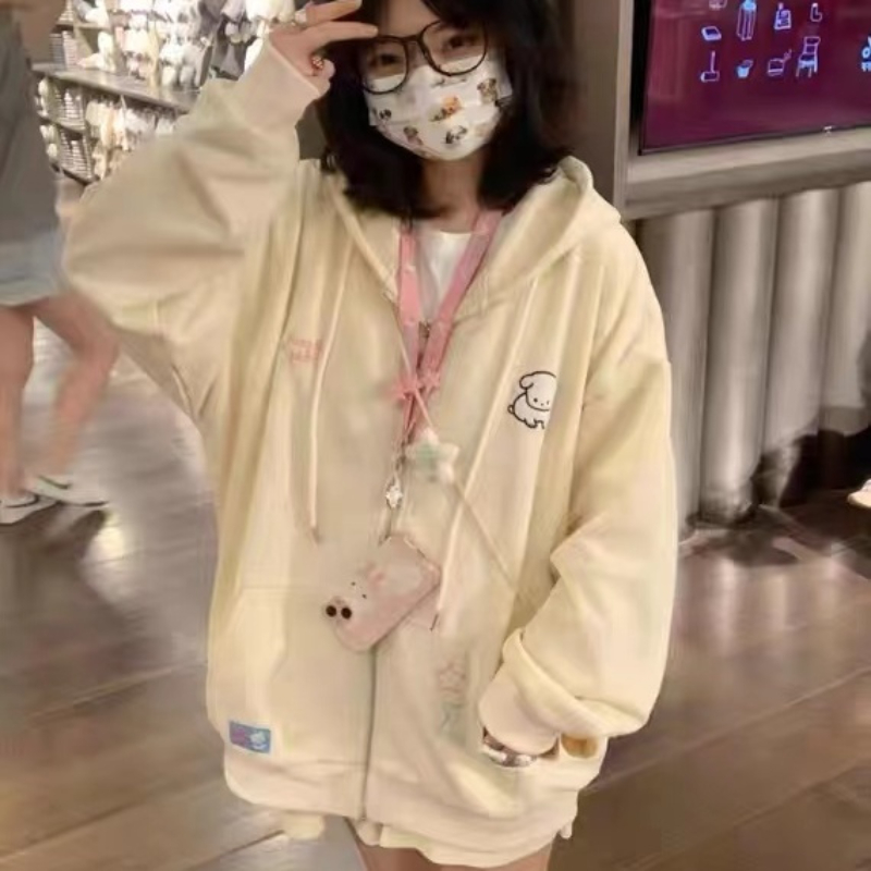 Japanese Kawaii Zip Up Hoodies - đánh giá và giá Embroidery Zip Up Hoodie